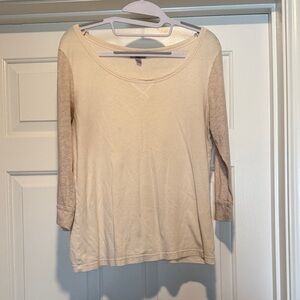 Banana Republic Cream Long Sleeve Top